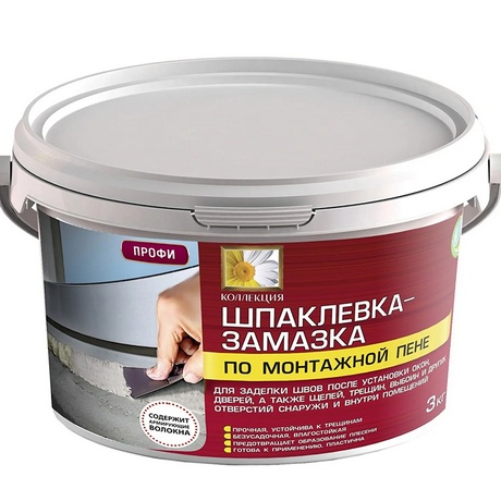 Шпатлевка Ижсинтез Замазка 3кг. По монтажной пене