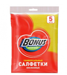 Салфетка вискоза 5шт Bonus