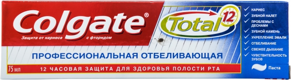 Зубн.паста Colgate 75мл. Тотал-12 Профессиональная Отбеливающая (48)