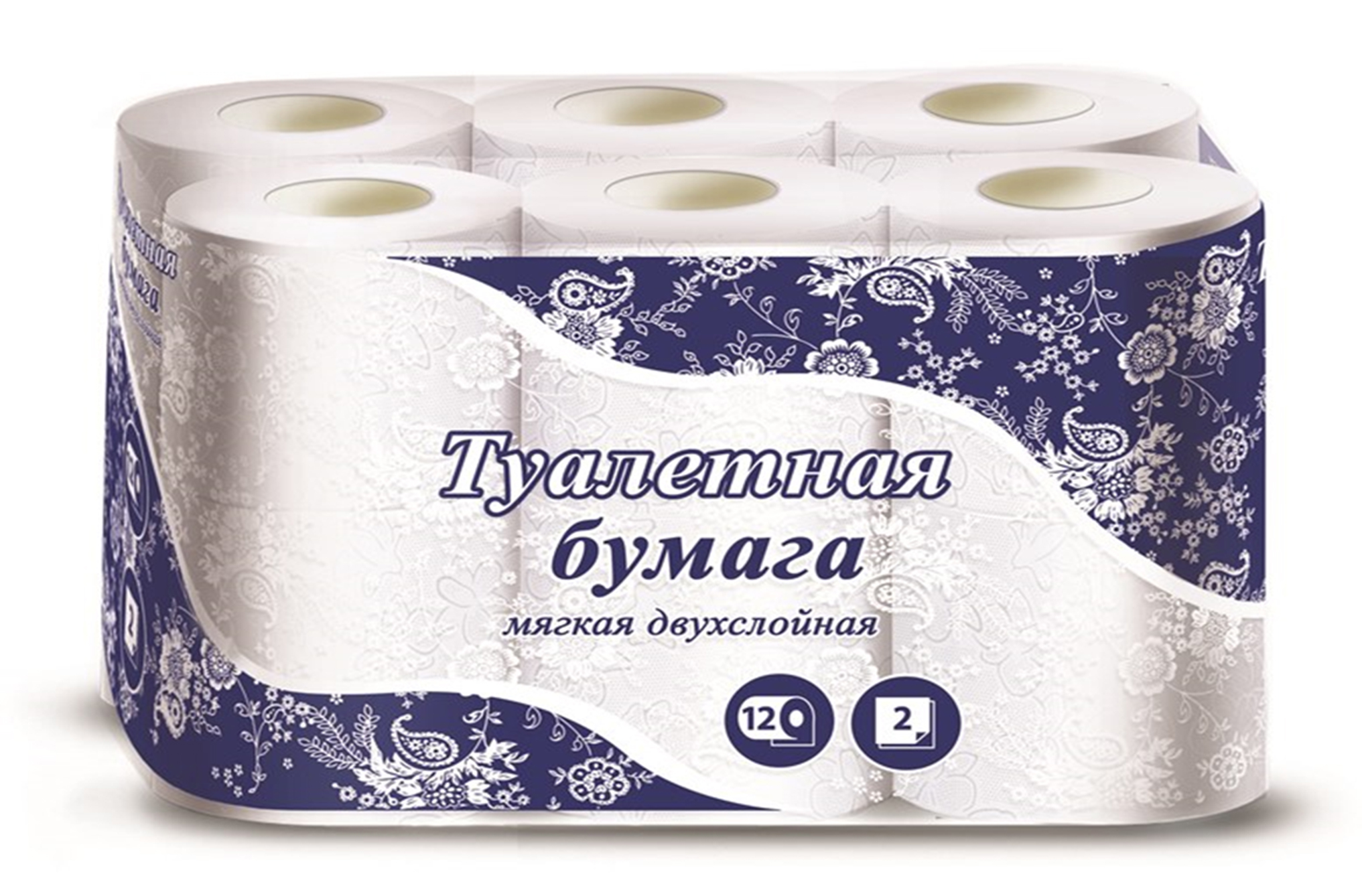 Туалетная бумага NoName Белая 2-сл.12рул. 15м.