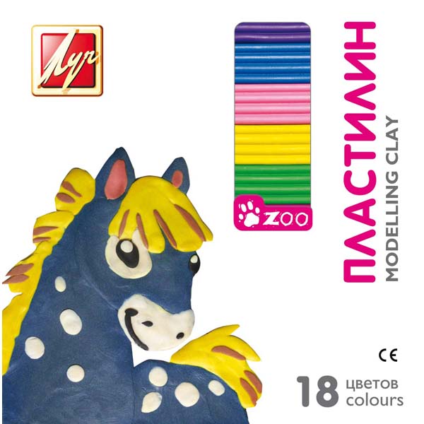 Пластилин 18цв. Луч 243гр. Зоо