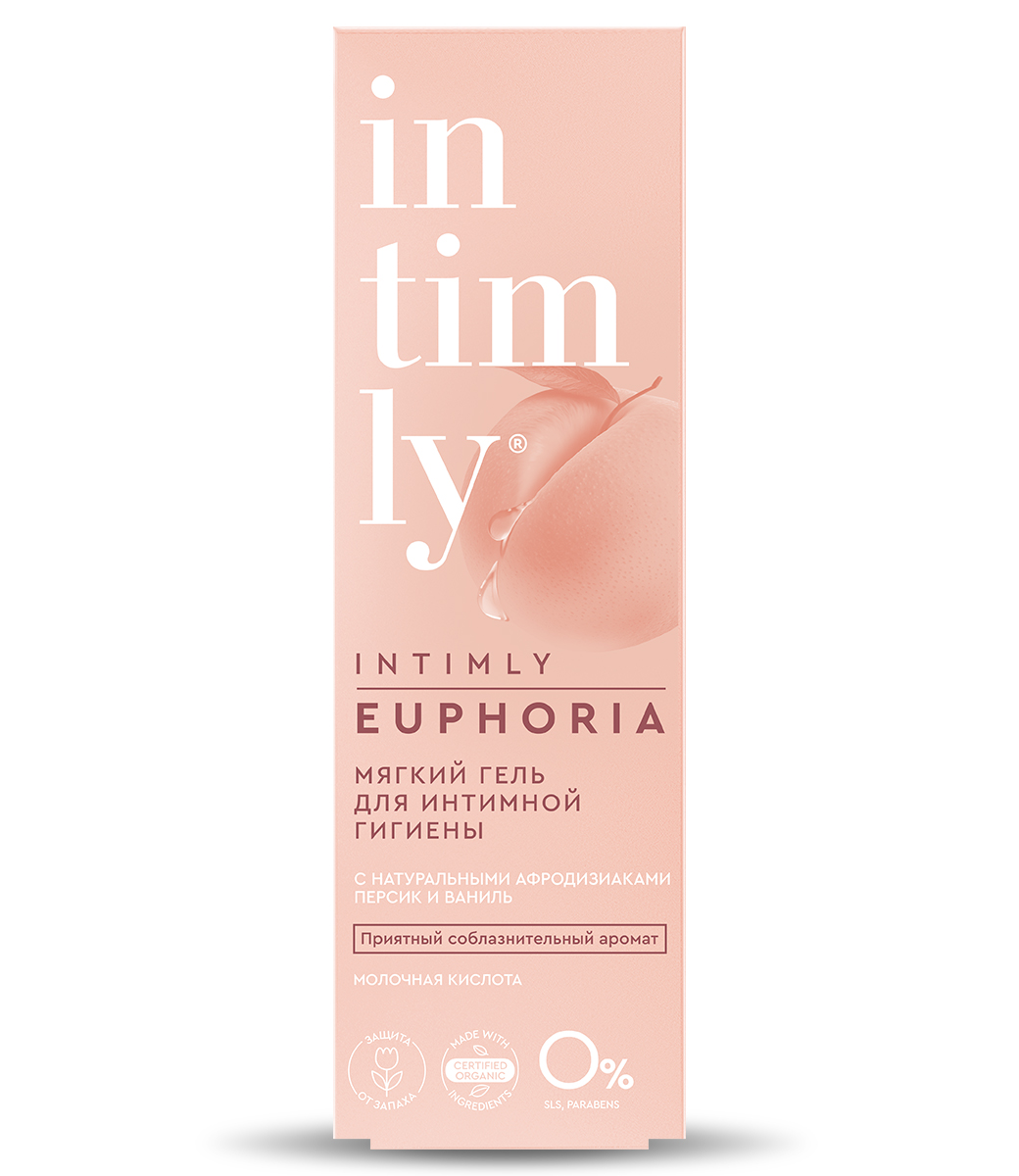 Интим-Гель INTIMLY 220мл. Euphoria Мягкий с афродизиаками Персик и ваниль (16)