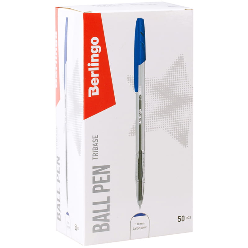 Ручка шар. СИНЯЯ Berlingo Tribase (уп.50)