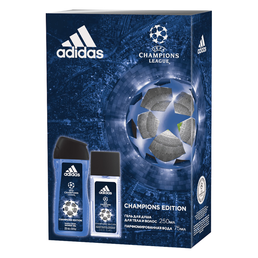 ПН/МУЖ. Adidas UEFA 4 (Гель д/душа250мл.+Парфюм. вода 75мл.)