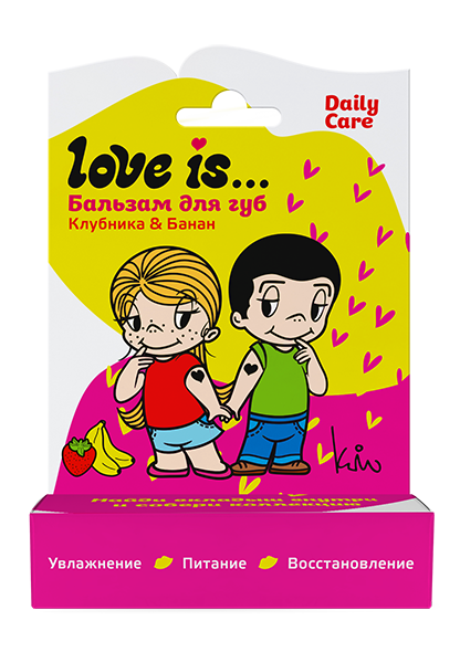 Бальзам д/губ Love is... 4.2г. Клубника-банан