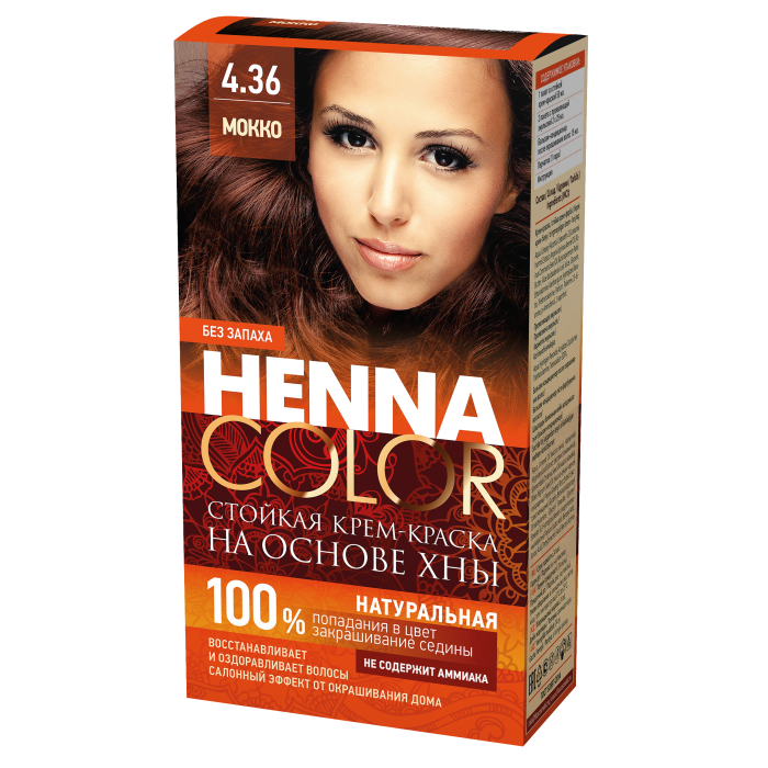 Краска д/волос Henna color 4.36 Мокко 4884