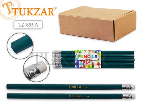 Карандаш прост. Tukzar с ластиком (уп.12)