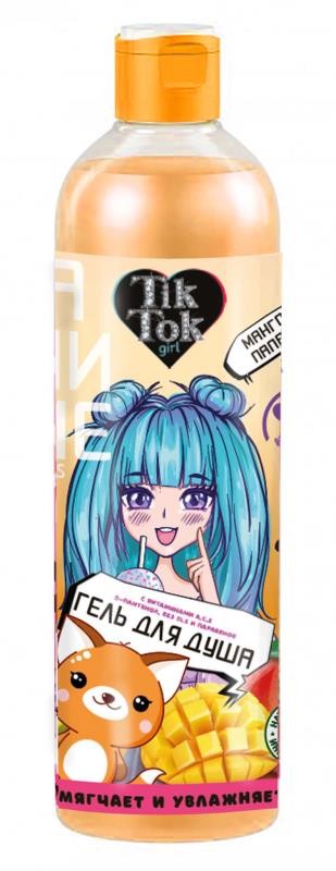 Гель для душа TIK TOK GIRL 360мл. Аниме Манго и папайя