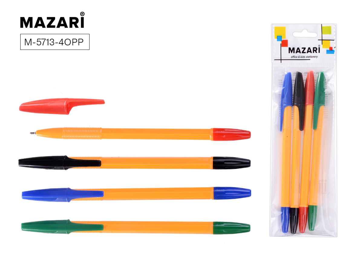 Набор шар. ручек 4цв. Mazari Ultra