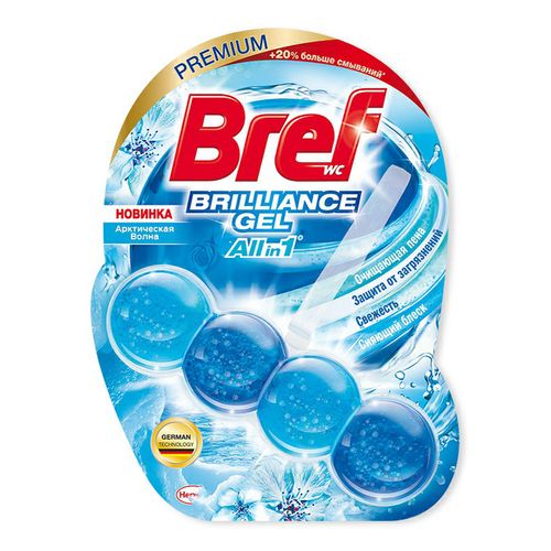 Освежитель для унитаза Bref 42г. блок Гель Арктическая волна