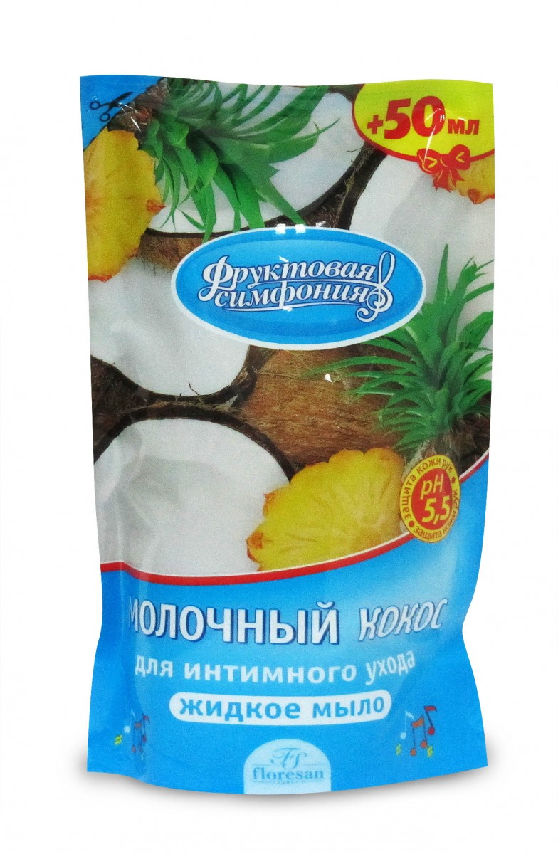 Мыло жидк. Фруктовая симфония 400мл. Интим Молочный кокос