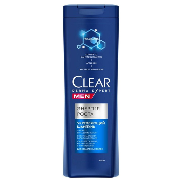 Шампунь CLEAR 380мл муж. Derma Укрепляющий энергия роста (12)