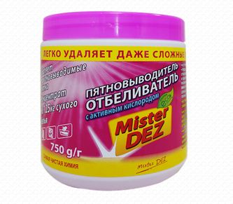 Ср-во Mister DEZ 750г. Отбеливатель-пятновыводитель с акт.кислородом