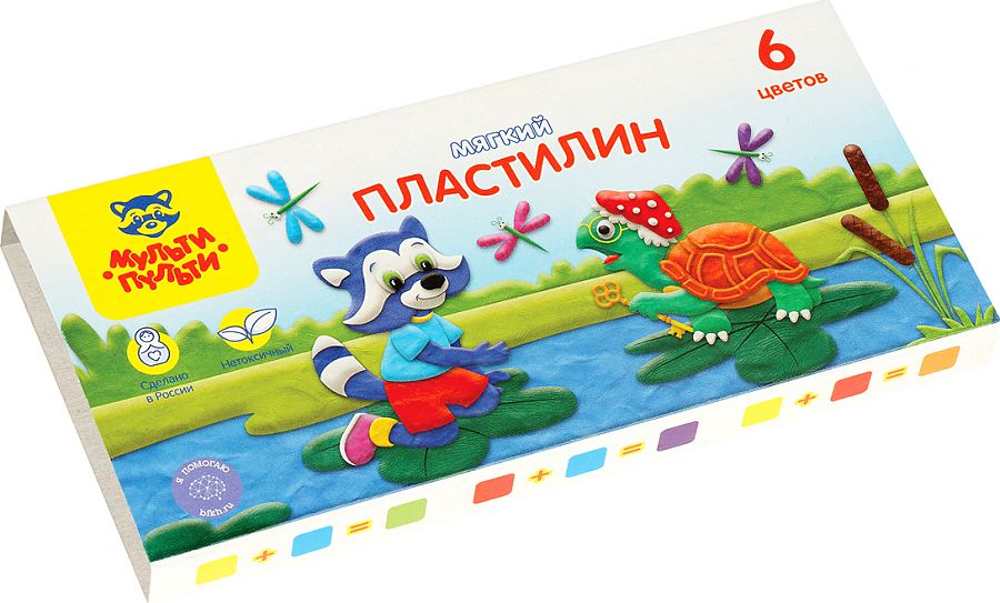 Пластилин 6цв. Мульти-Пульти 72гр. Енот в сказке