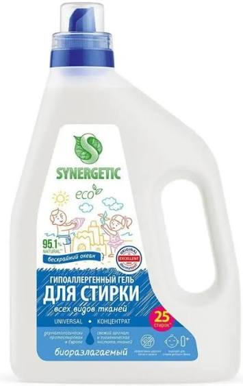 Стир.гель Synergetic 1,5л. Универсал д/всех типов тканей Бескрайний океан (6)