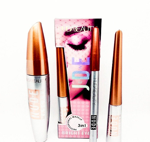 Тушь для ресниц HUDABEAUTY NUDE 3в1 (подводка, тушь, карандаш)