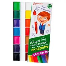 Краски акварель 14цв. Гамма увлечений. Юный школьник б/к карт.кор.