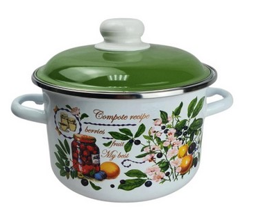 Кастрюля 5,5л. Эмаль белосн., Вкусный компот 6RD221M