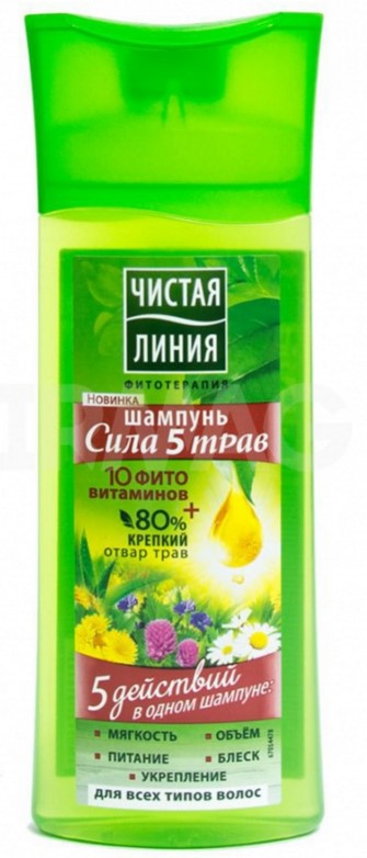Шампунь Чист. линия  250мл. Сила 5 трав (12)