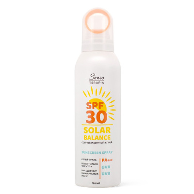 Спрей для загара Senso terapia 180мл. solar balance SPF 30 PA+++