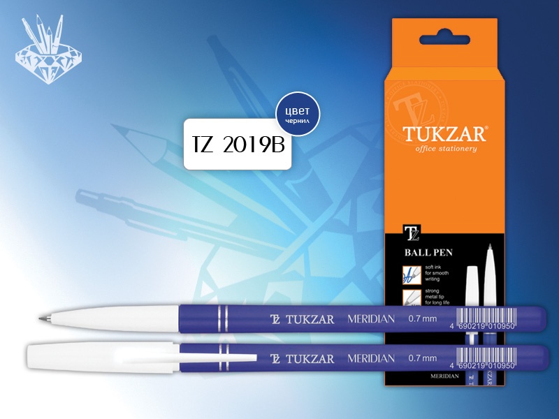 Ручка шар. СИНЯЯ Tukzar MERIDIAN (уп.50шт.)