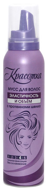 Мусс д/волос Красотка 150мл Эластичность и объем с прот.шелка