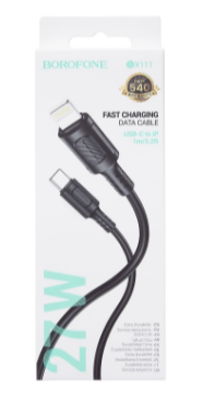 Кабель Type-C Lightning 1м 27W черный BX111 Borofone