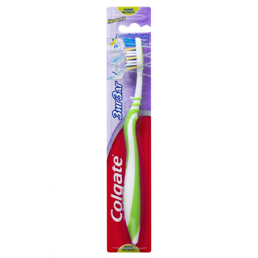 Зубная щетка Colgate зиг-заг плюс средняя (уп12шт)