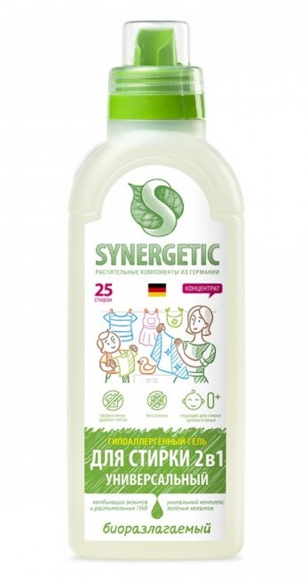 Стир.гель Synergetic 750мл. 2в1 гипоаллергенный (12)