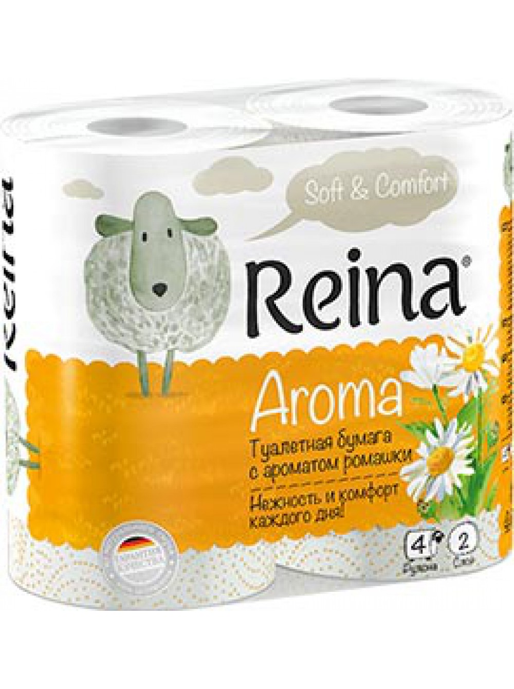 Туалетная бумага Reina 2сл. 4рул. Ромашка и Алоэ