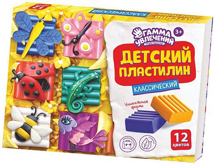 Пластилин 12цв. Гамма увлечений Классический