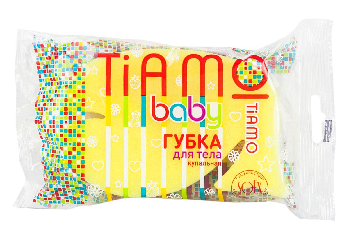 Губка для тела Акцент Tiamo Baby "Дельфин" поролон