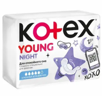 Прокладки Kotex young Ночь 6шт. (24)