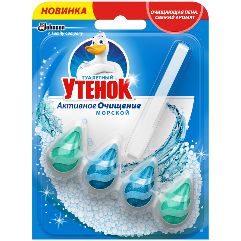 Освежитель для унитаза Туалетный утенок 38г. Морской