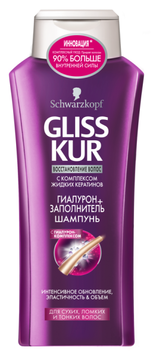 Шампунь Gliss Kur 400мл. Гиалурон+Заполнит