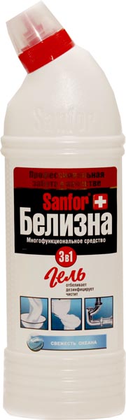 Ср-во Санфор 700мл. Белизна гель 3в1 Свежесть океана