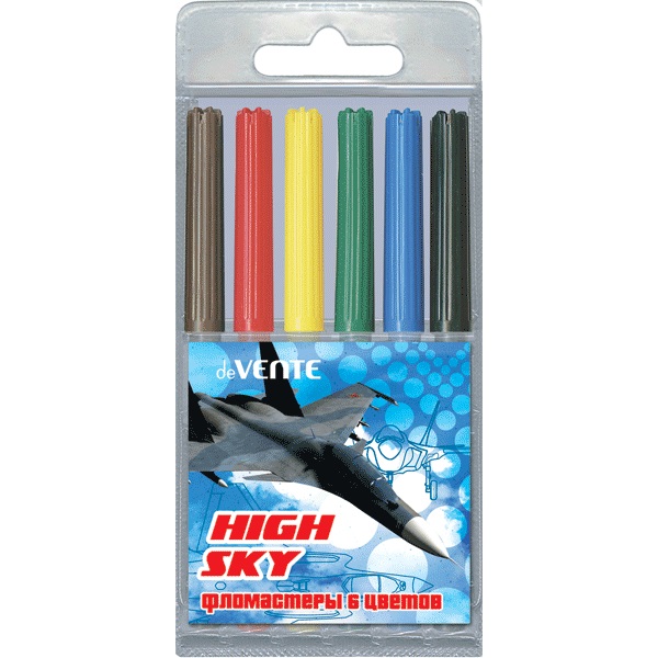 Фломастеры 6цв. DeVente High Sky вент. колп.