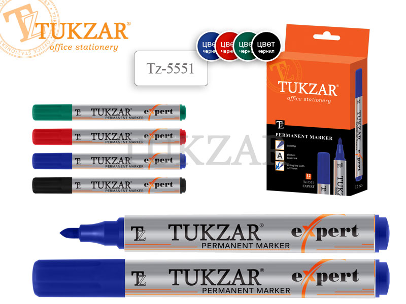 Маркер черный Tukzar Expert 2.5 мм (уп.12шт.)