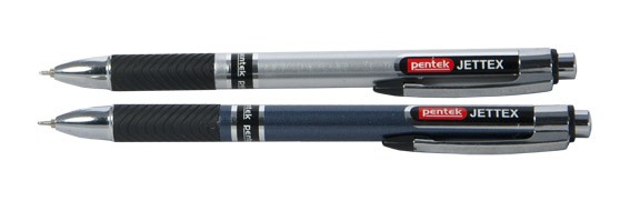 Ручка шар. авт. СИНЯЯ Pentek JETTEX, металлик (уп.12шт.)