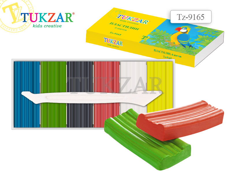Пластилин 6цв. Tukzar 140 гр. в пенале +стек