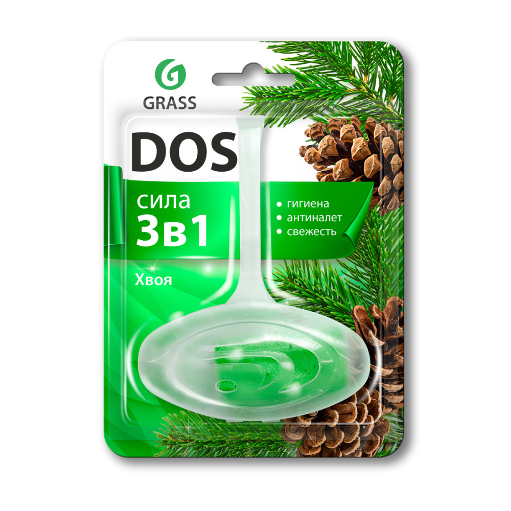 Освежитель для унитаза Grass 40г. DOS Хвоя***