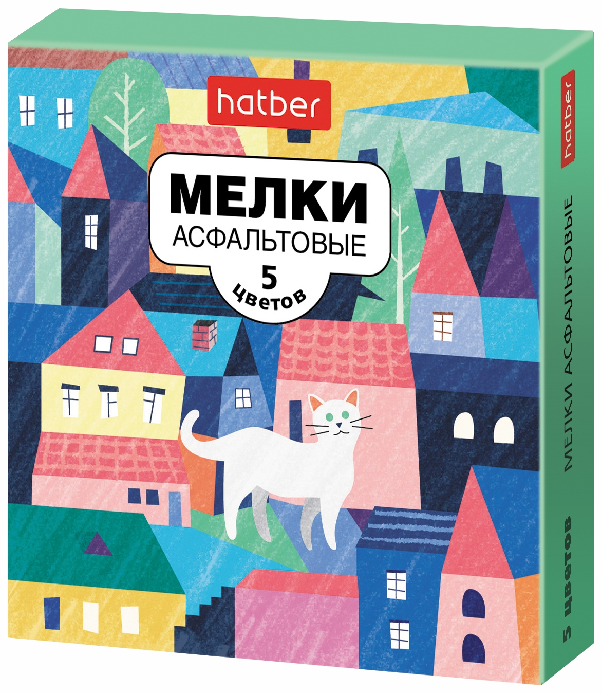 Набор мела цветного 5шт. Hatber Городок