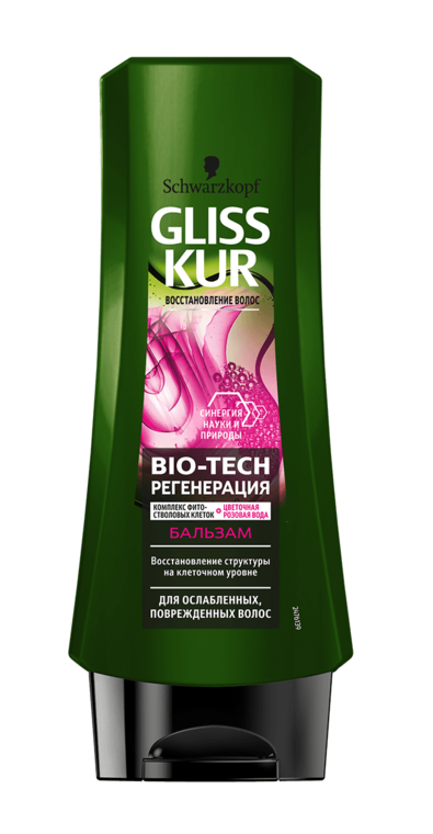 Бальзам Gliss Kur 400мл. Bio-Tech Регенерация