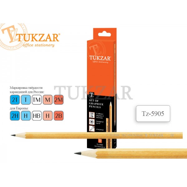 Карандаш прост. Tukzar заточ.(набор12шт.)