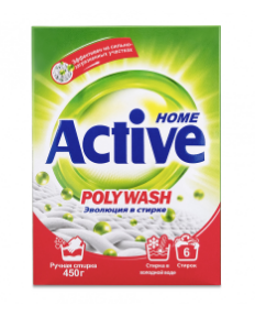 Стир.порошок Active ручн. 450г. Poly wash (24)