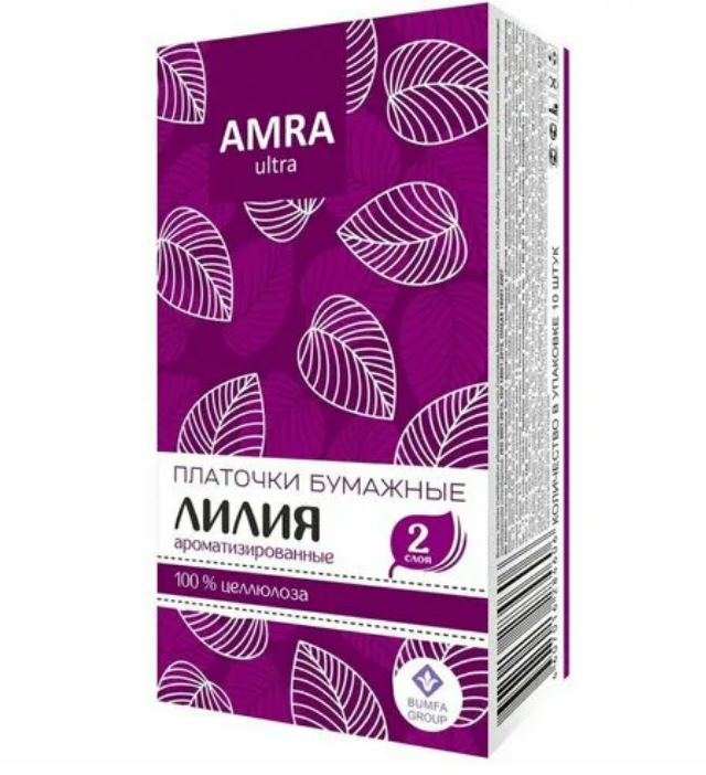 Платочки AMRA 10*10шт. двухслойные