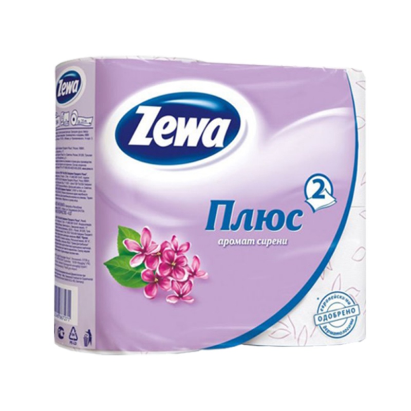 Туалетная бумага Zewa Плюс 2сл. 4рул. Сирень