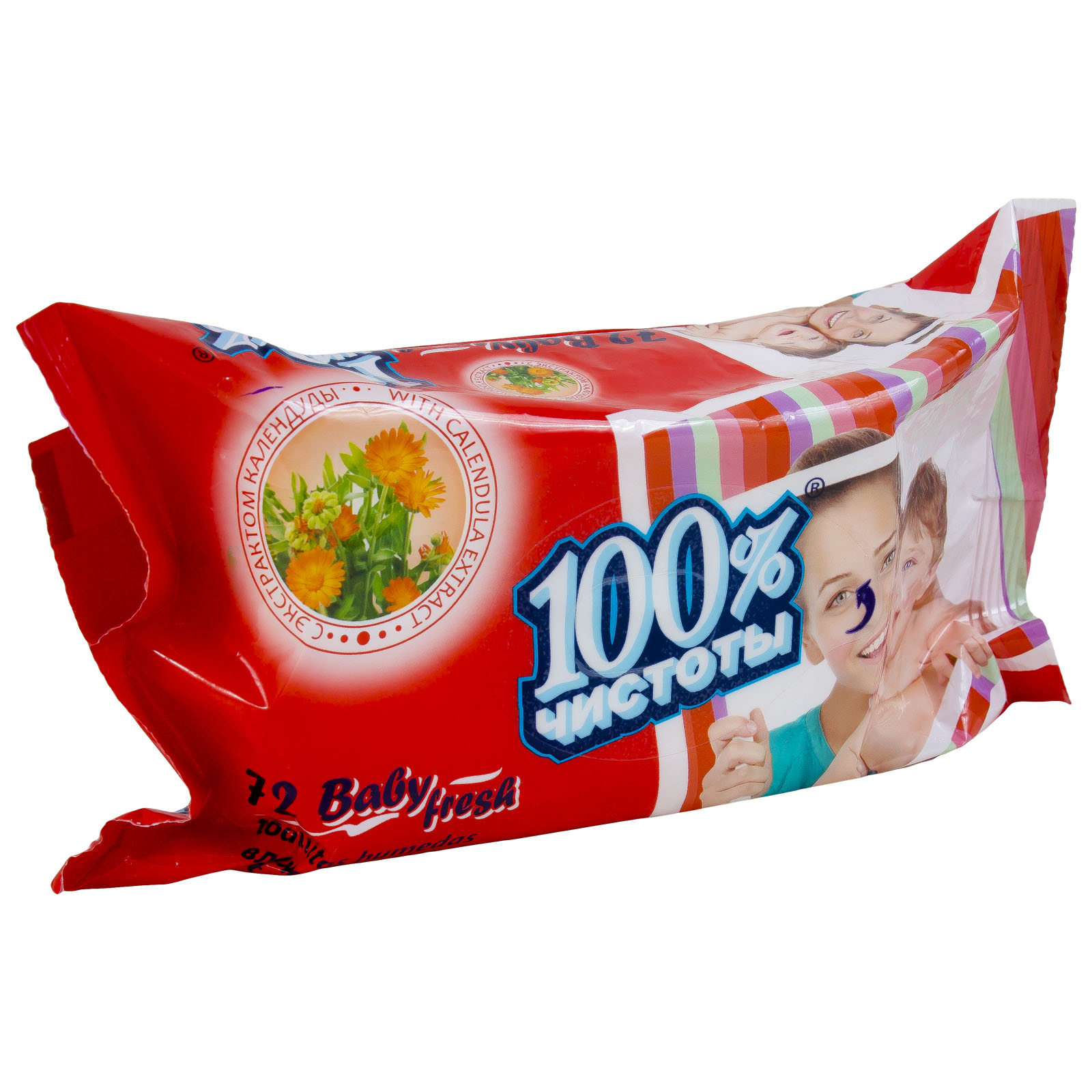 Салфетки влажные 100%Чистоты 72шт.