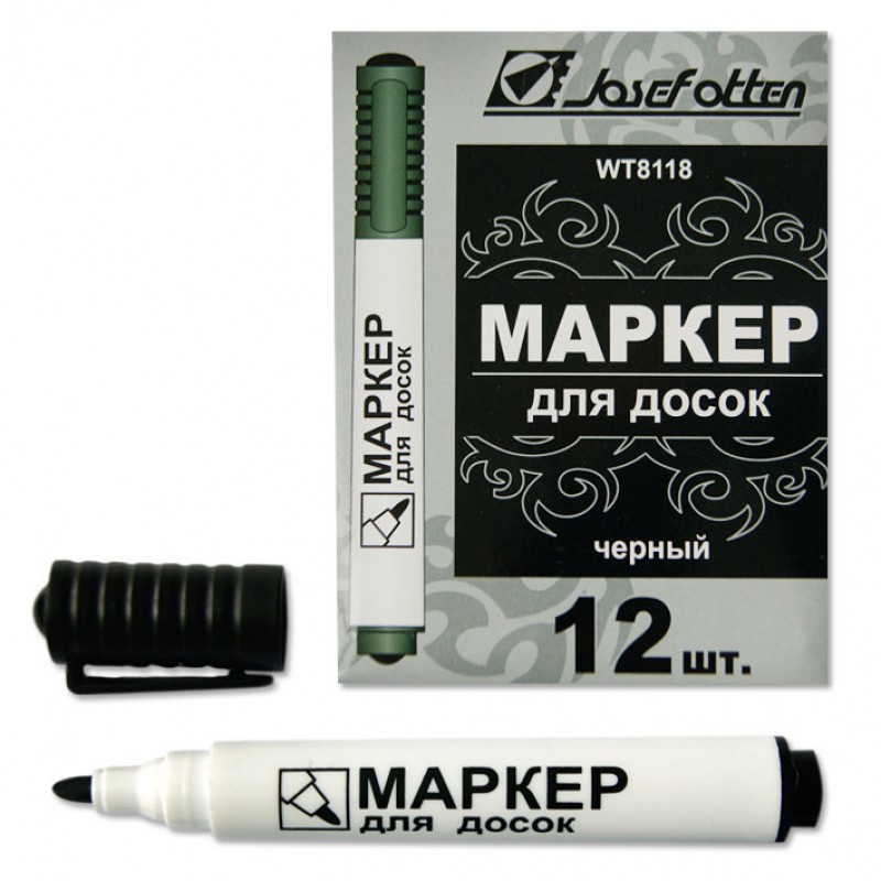 Маркер черный для доски JO 2.5мм. (уп.12)