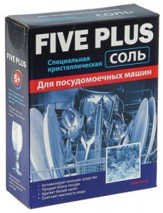 Соль для посудомоечных машин Five Plus 1,5кг.